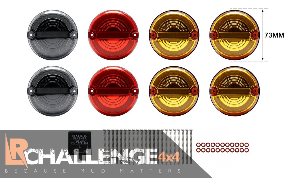 land rover defender Upgraded LED Side Light Kit & Relay Indicators Colours  8 piece - LR Challenge