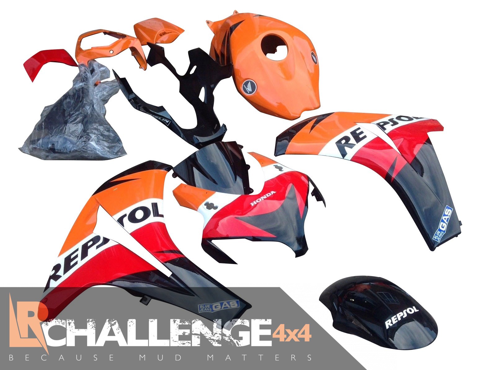 2008-2011 Honda CBR 1000RR Full Fairing Kit Repsol Orange LR Challenge