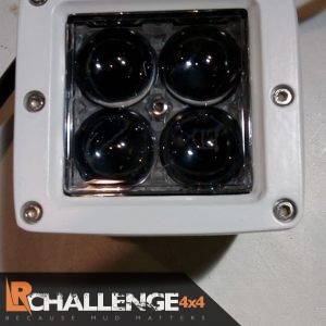 Ice white 20 watt LED Cube spot light with White body smoked lenses Osram 4D ultra bright Long beam