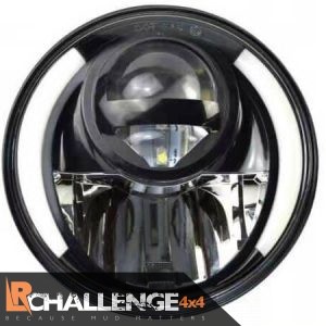 7″ LED Headlights Black DRL to fit Land Rover Defender & Jeep Wrangler TJ JK