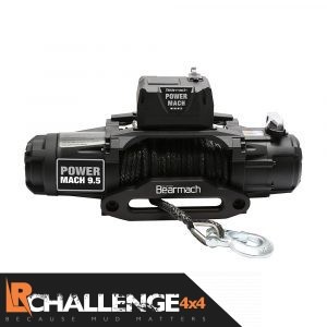 Bearmach Power Mach 9500lb 12v Two Speed Winch with 9mmx27m Synthetic Rope & Wireless Remote 9500
