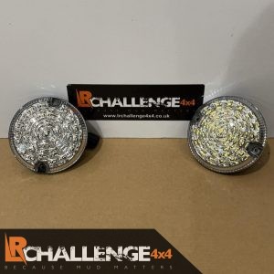 Pair 95mm Clear led rear fog light And Reverse light to fit Defender Motorhome etc