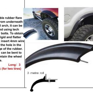 Rubber Flexi Wide Arch 65mm Wide Fender Flares to fit Land Cruiser Nissan Patrol jimny