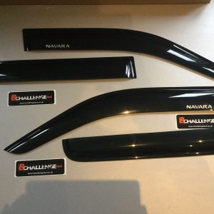 Wind Deflectors black inc Lettering to fit Nissan Navara D23 2015-2023 NP300